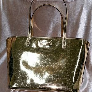 NWT Kate spade gold metallic harmony tote bag